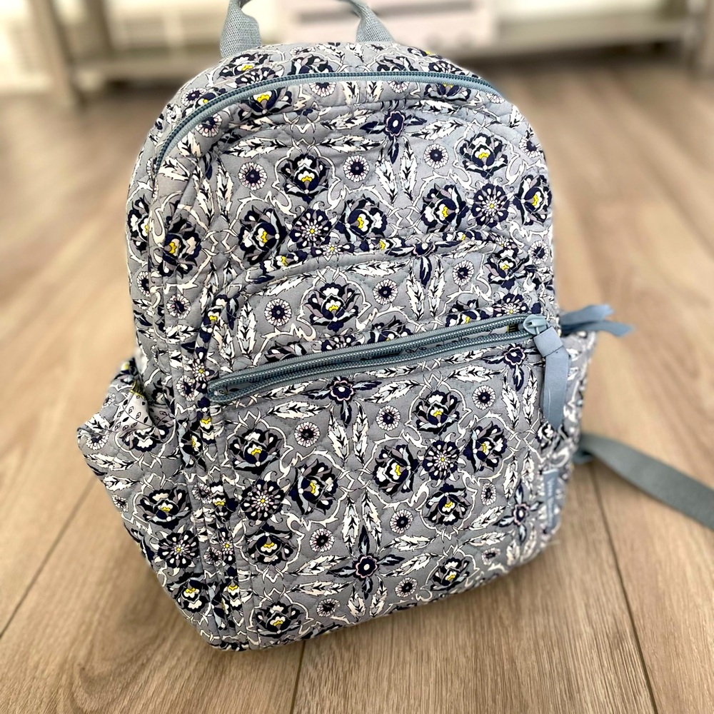Vera Bradley Mini Iconic Campus Backpack Deluxe Lunch Zip Id Lanyard PLAZA TILE